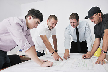 Image showing Team of architects on construciton site