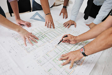 Image showing Team of architects on construciton site