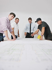 Image showing Team of architects on construciton site