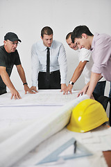 Image showing Team of architects on construciton site