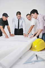 Image showing Team of architects on construciton site