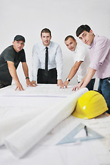 Image showing Team of architects on construciton site