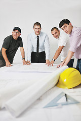 Image showing Team of architects on construciton site