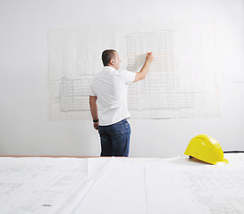 Image showing architect on construction site