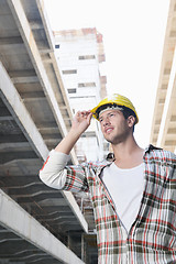 Image showing hard worker on construction site