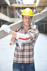 Image showing hard worker on construction site