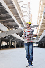 Image showing hard worker on construction site