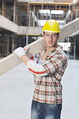 Image showing hard worker on construction site