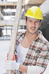 Image showing hard worker on construction site