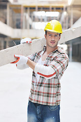 Image showing hard worker on construction site