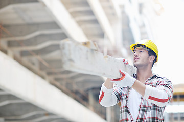 Image showing hard worker on construction site