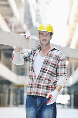 Image showing hard worker on construction site