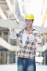 Image showing hard worker on construction site