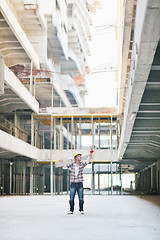 Image showing hard worker on construction site