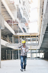 Image showing hard worker on construction site