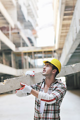 Image showing hard worker on construction site