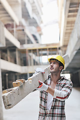 Image showing hard worker on construction site