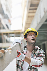 Image showing hard worker on construction site