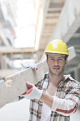 Image showing hard worker on construction site