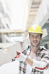 Image showing hard worker on construction site