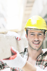 Image showing hard worker on construction site