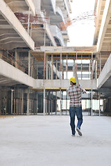 Image showing hard worker on construction site