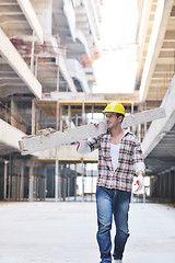 Image showing hard worker on construction site