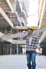 Image showing hard worker on construction site