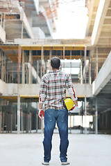 Image showing hard worker on construction site