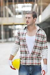 Image showing hard worker on construction site