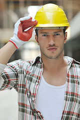 Image showing hard worker on construction site