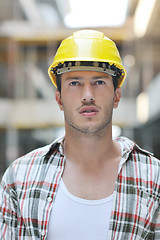 Image showing hard worker on construction site