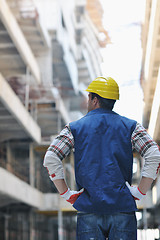 Image showing hard worker on construction site