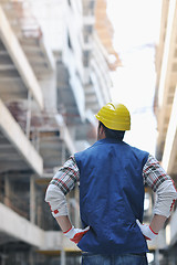 Image showing hard worker on construction site