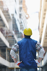 Image showing hard worker on construction site