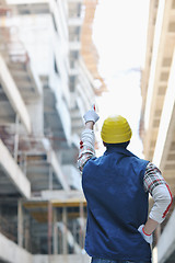 Image showing hard worker on construction site