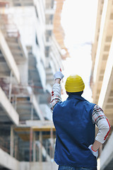 Image showing hard worker on construction site