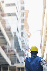 Image showing hard worker on construction site