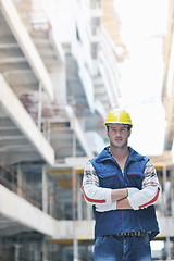 Image showing hard worker on construction site