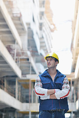 Image showing hard worker on construction site