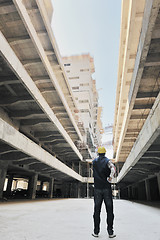 Image showing hard worker on construction site