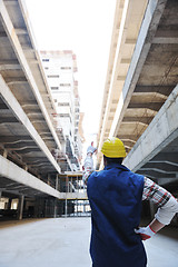 Image showing hard worker on construction site