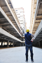 Image showing hard worker on construction site