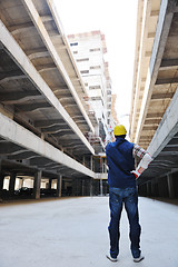 Image showing hard worker on construction site