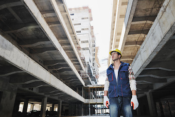 Image showing hard worker on construction site