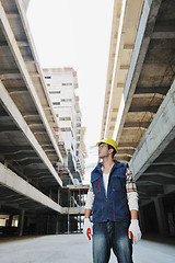 Image showing hard worker on construction site