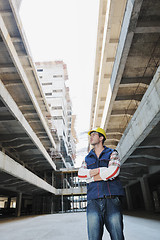 Image showing hard worker on construction site