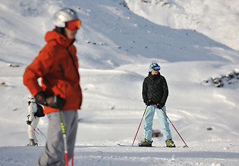 Image showing  skiing on on now at winter season