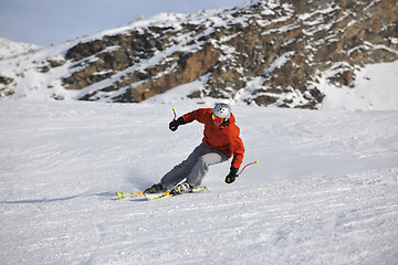 Image showing  skiing on on now at winter season