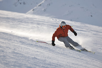 Image showing  skiing on on now at winter season